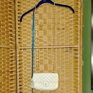 Elegant Cream Quilted Crossbody Bag
